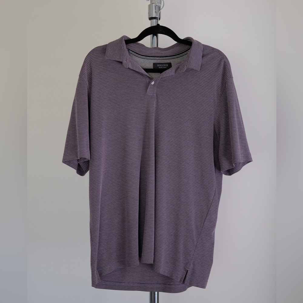 Nordstrom Mens Striped Polo Purple